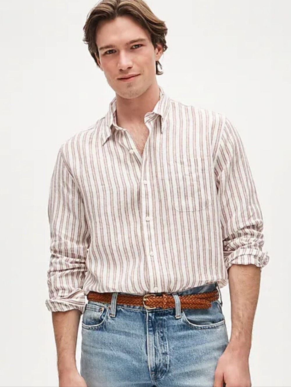 J Crew Baird McNutt Irish linen point-collar shirt CF667 Size S
